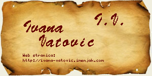 Ivana Vatović vizit kartica